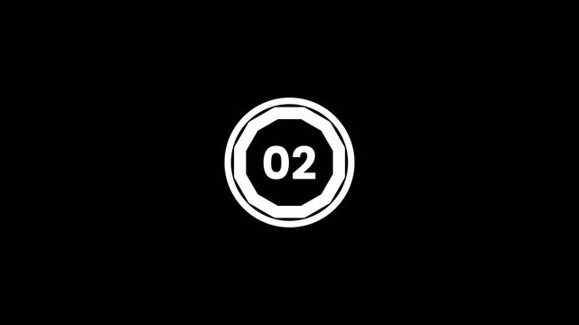 Countdown Animation with White HUD Circle and Digital Timer Display