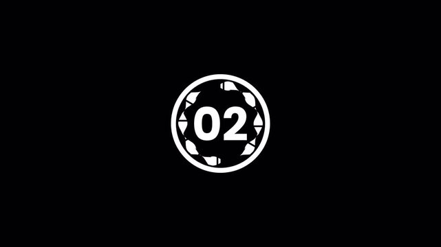 Countdown Animation Number Five to One Minimalist Motion Graphic