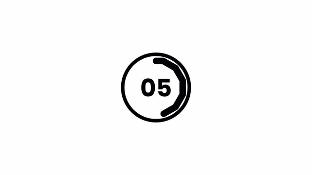 Minimalist Black and White 10-Second Countdown Animation with Circular Progress Bar