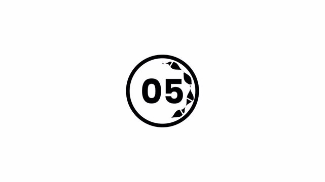 Minimalist 10 Second Circular Countdown Animation on White Background