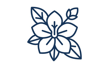 Fototapeta premium Minimalist Flower Outline Vector Illustration