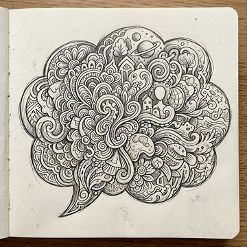 Detailed anatomical illustration of human brain cross section.