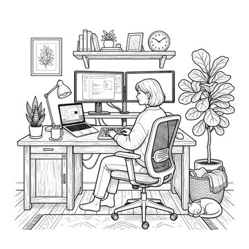 Comfortable Home Workspace Setup For Remote Business And Blogs