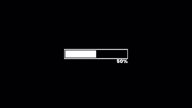 Progress bar animation, Loading bar animation with 100 percentage, progress bar, loading animation for gaming, shows, projects,loading bar animation on a transparent background in 4k with alpha chanel