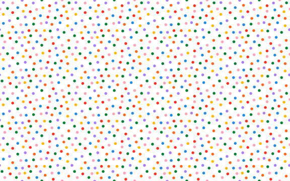 Colorful Polka Dot Seamless Vector Pattern Background with Hand Drawn Small Dots Spot Spotty Texture