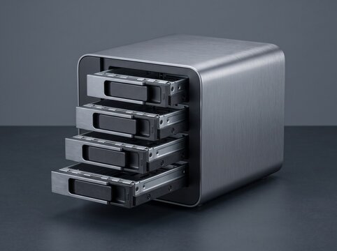 Professional 4-Bay NAS External Hard Drive Enclosure for Data Storage and Backup