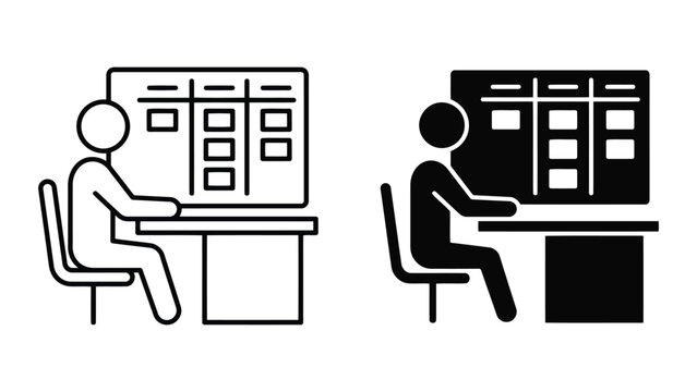 Project management kanban board planning task tracking icon set with management