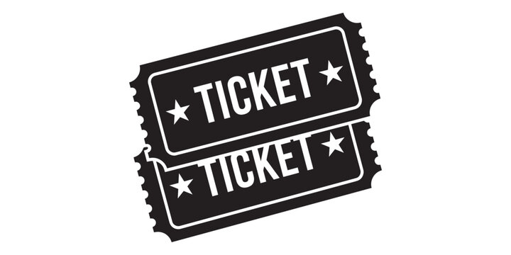 Two black admission tickets with star design vector illustration