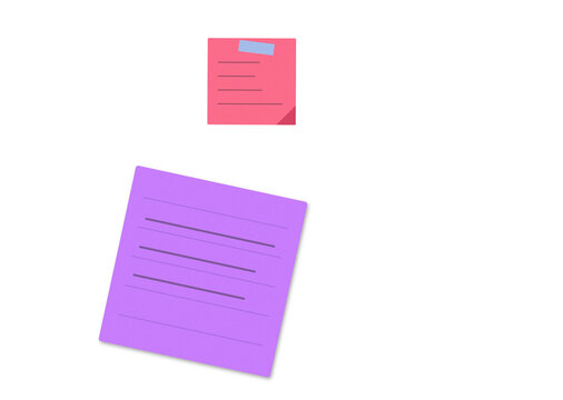 Minimalist sticky note with text and pink square icon
