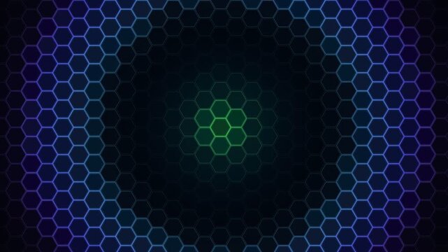 Cyber Hexagonal Honeycomb Grid - Pulsing Energy Wave Loop