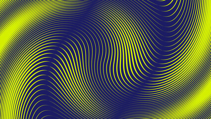 Fototapeta premium Yellow and blue swirling line pattern