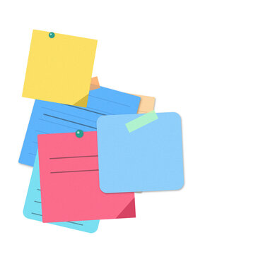 Stack of colorful sticky notes or paper tabs on a flat surface