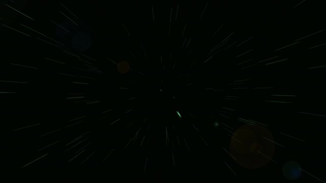 Cinematic hyperspace jump through stars, fast motion blur in deep space, cosmic light speed travel background for sci-fi film production, 4K Background