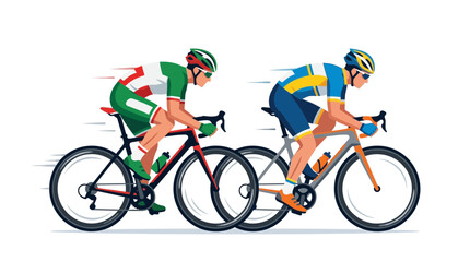 Fototapeta premium Cyclists Racing on Road Bikes