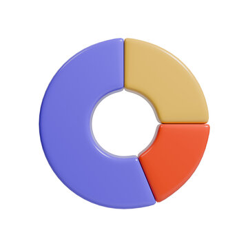 3D Render of Colorful Pie Chart Diagram Infographic Element and Business Icon