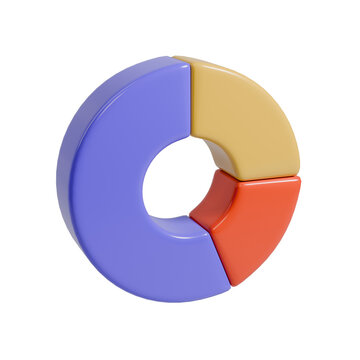 Colorful 3D Render of Pie Chart Business Data Graph Illustration