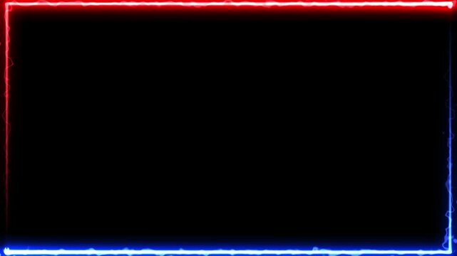 Animated neon "Thank You" text message inside a glowing speech bubble with a vibrant red and blue border frame video.