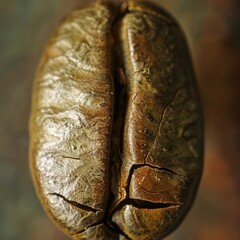 Naklejka premium Macro shot of raw coffee bean highlighting texture and asymmetry Canon EOS R5 100mm f56