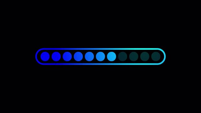 Progress bar animation, Loading bar animation with 100 percentage, progress bar, loading animation for gaming, shows, projects,loading bar animation on a transparent background in 4k with alpha chanel