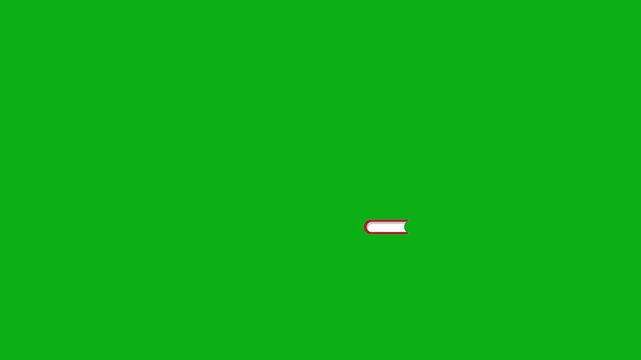 Apple books education green screen chromakey background 2d animated cartoon animation teacher student learning school university wisdom knowledge concept icon loops smoothly on chroma key