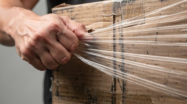 Artisan craftsman holding and preparing natural fiber threads for traditional textile weaving.