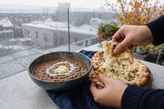 Disfrute de una comida caliente y reconfortante en un d&iacute;a de lluvia