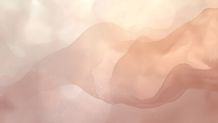 Fototapeta premium Translucent pale peach flowing folds with bright bokeh spots