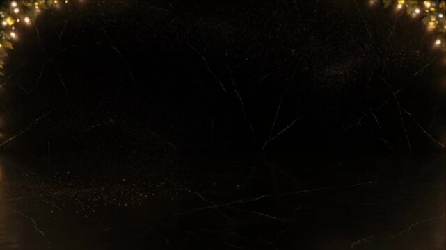 Luxury new year background dark marble texture golden bokeh border glitter gold sparkle elegant celebration design festive glow magic night glamour shine mysterious space invitation banner layout