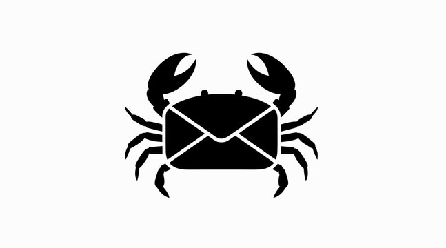 Crab holding envelope icon design.