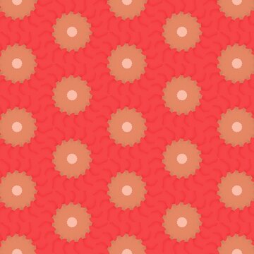 Vivid Pink Swirl Pattern with Circular Shapes