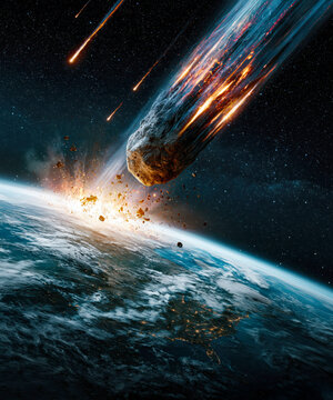Asteroid Impact on Earth from Space &ndash; AI Generative