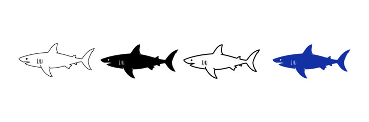 Fototapeta premium Shark Icons Collection