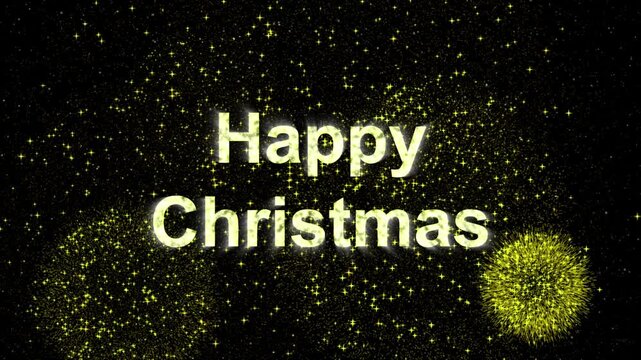 A festive video featuring a Happy Christmas message with sparkling gold glitter on a black background
