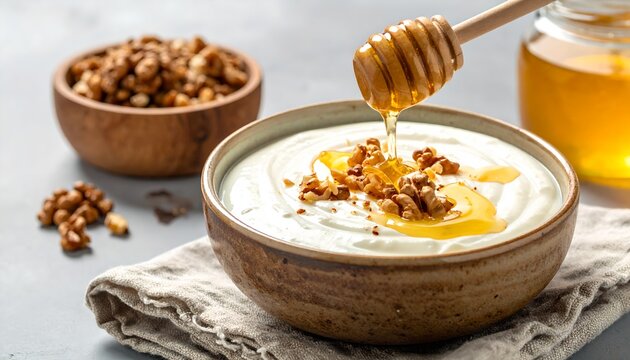 Creamy Yogurt with Honey and Nuts Cozy Cloth