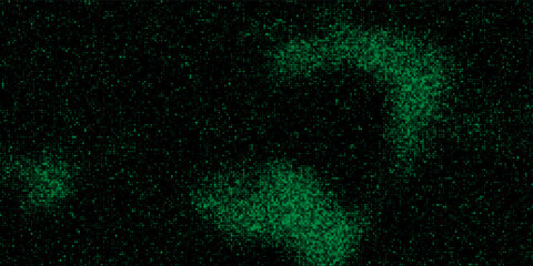 Digital green pixel pattern background with glowing squares cyber grid for game interface, tech wallpaper, vector © MOH