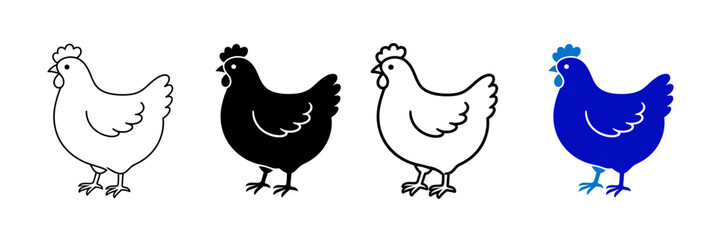 Fototapeta premium Chicken Icons Collection