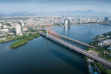 Obraz premium Aerial view of the skyline of Da Nang, Vietnam