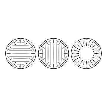  Clock Face Dial Scale Markings Set Vector Illustration On White Background.