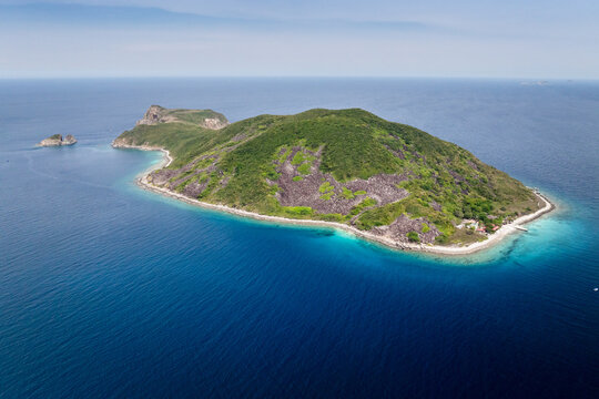 Aerial view of the natural scenery of Hon Mun island in Nha Trang, Vietnam