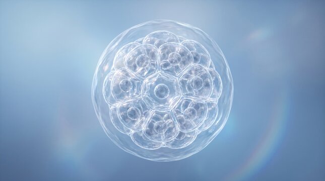 3D Scientific Rendering of Early Embryo Cleavage and Morula Stage