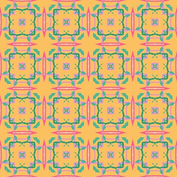 Floral and Geometric Design with Bright Colors