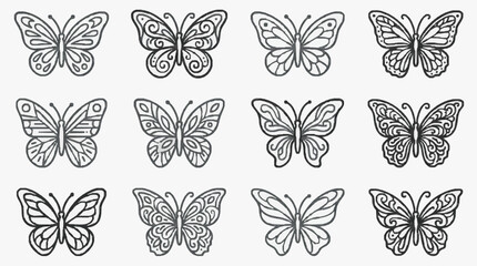Fototapeta premium Elegant Butterfly Patterns Collection.