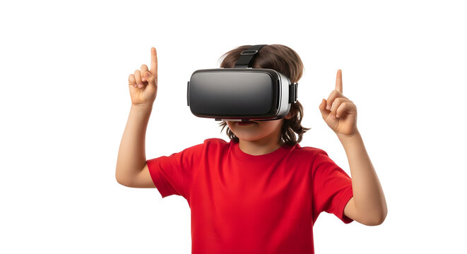 main subject virtual reality headset on child