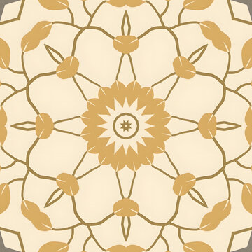 Elegant floral inspired mandala design in warm hues