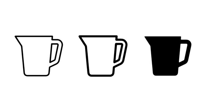 Measuring Cup Icons, Kitchen Utensil Vector Set, Cooking Tool Graphics, Culinary Measurement Symbols