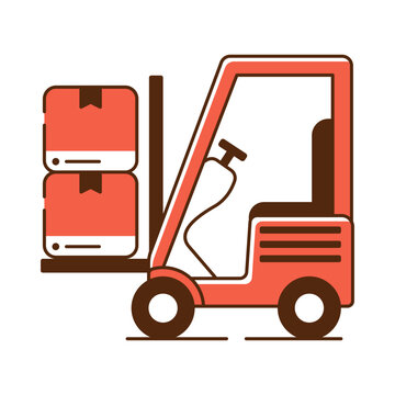Modern design icon of forklift truck

