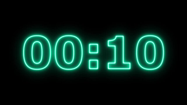 Glowing neon 15-0 second countdown animation timer, Dynamic 15 second Countdown Animation Engaging Timer Visuals for Events 4k video