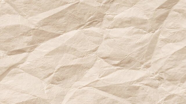 Animated crumpled kraft paper texture with realistic wrinkles and subtle movement. Perfect for vintage presentations, handmade themes, packaging mockups, stop-motion projects, and rustic backgrounds.