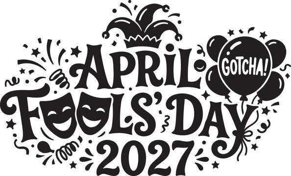 April fools day 2027 festive vector illustration