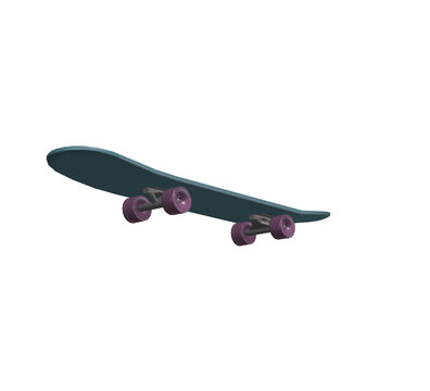 skateboard, transparent background, 3d render
